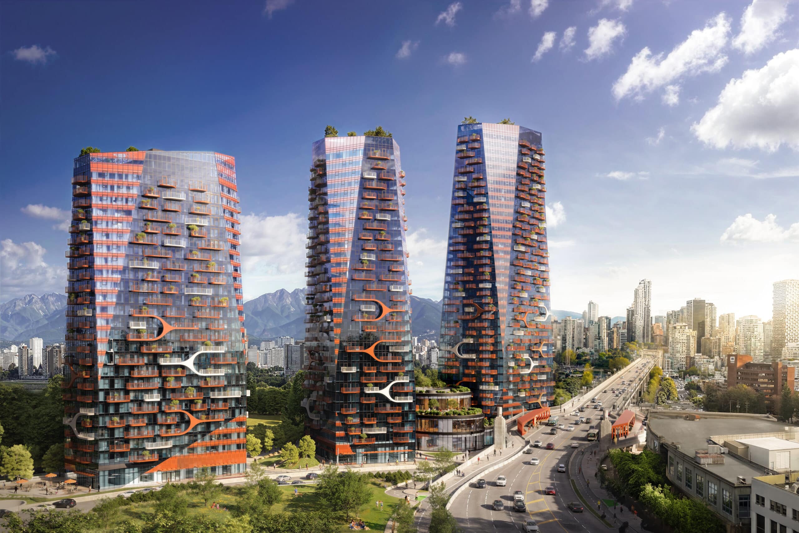 Artist’s impression of the Sen̓áḵw development in Vancouver